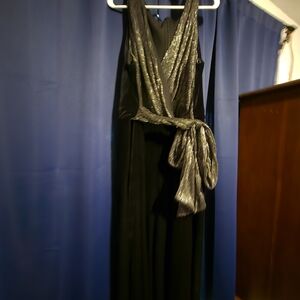 Lane Bryant Elegant Black Jumpsuit with Metallic Highlights